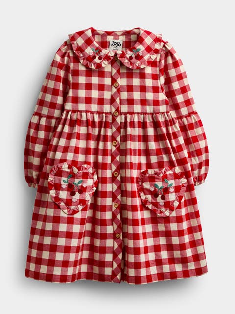 Kids' Embroidered Heart Pocket Collared Dress (baby)
