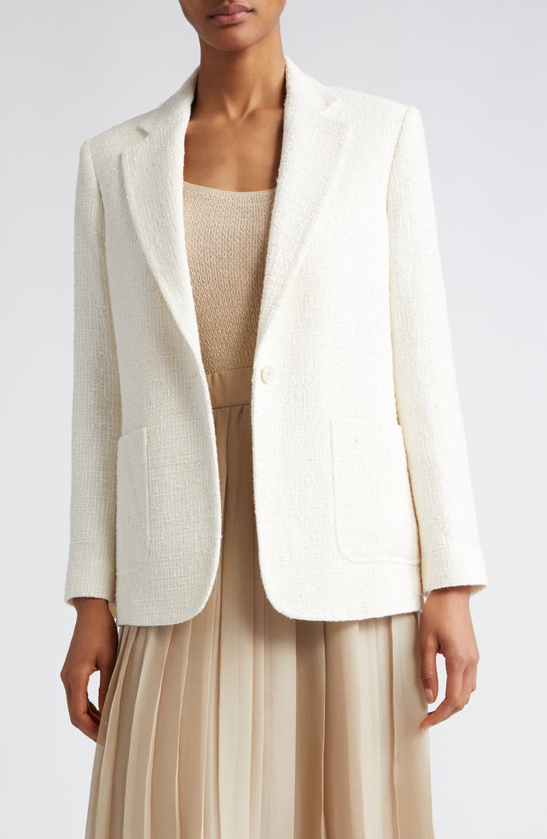 Eleventy Bouclé Blazer, Main, color, Ivory