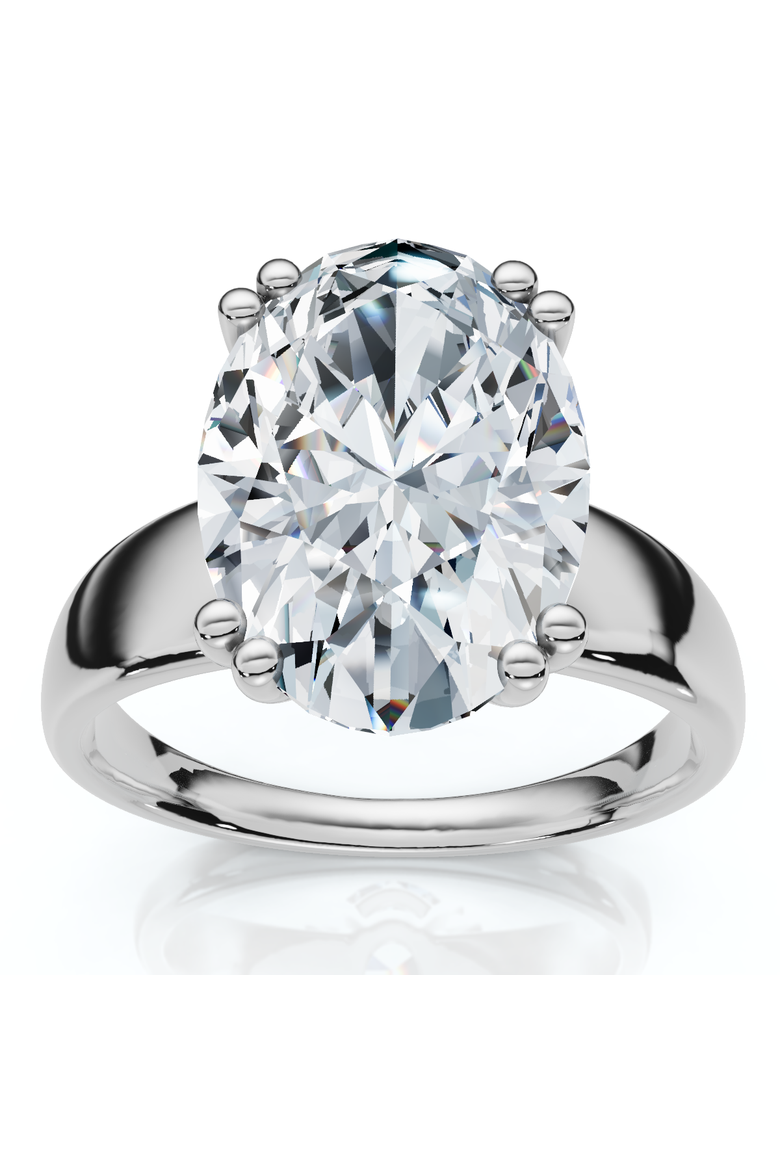 Certified 4Ct Oval Cut Diamond Solitaire Engagement Ring Lab Grown, Main, color, 14k White Gold
