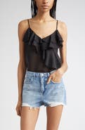 L'AGENCE Erika Ruffle Silk Camisole