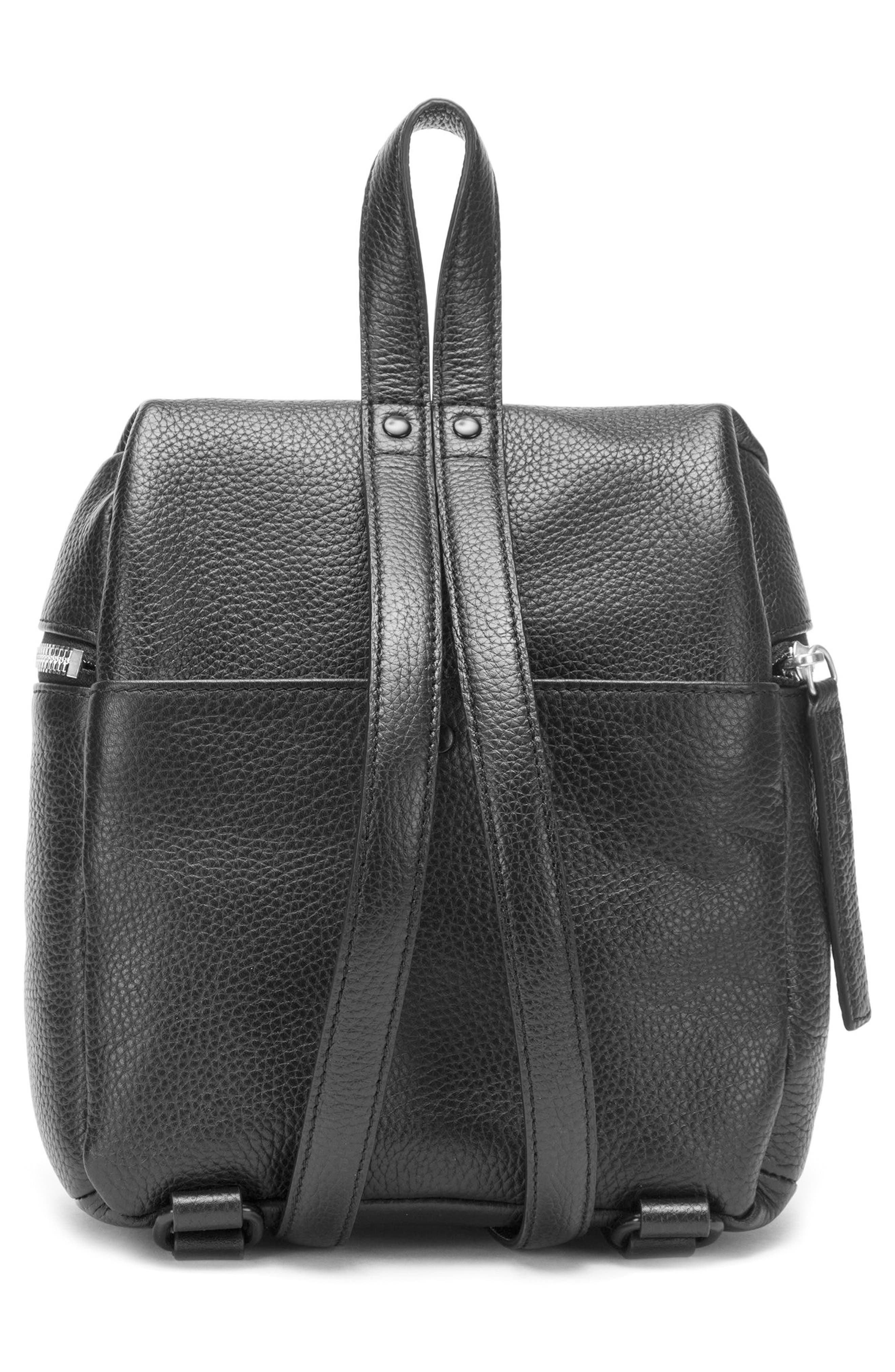 Kara Small Pebbled Leather Backpack, Alternate, color, 