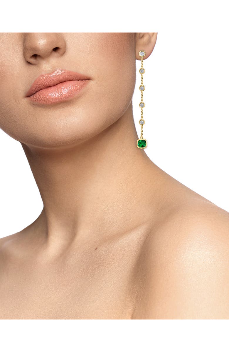 CZ by Kenneth Jay Lane Cubic Zirconia Station Linear Drop Earrings, Alternate, color,