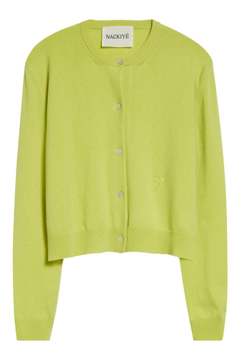 Seashell Cashmere Cardigan, Alternate, color, PISTACHE DOPEY