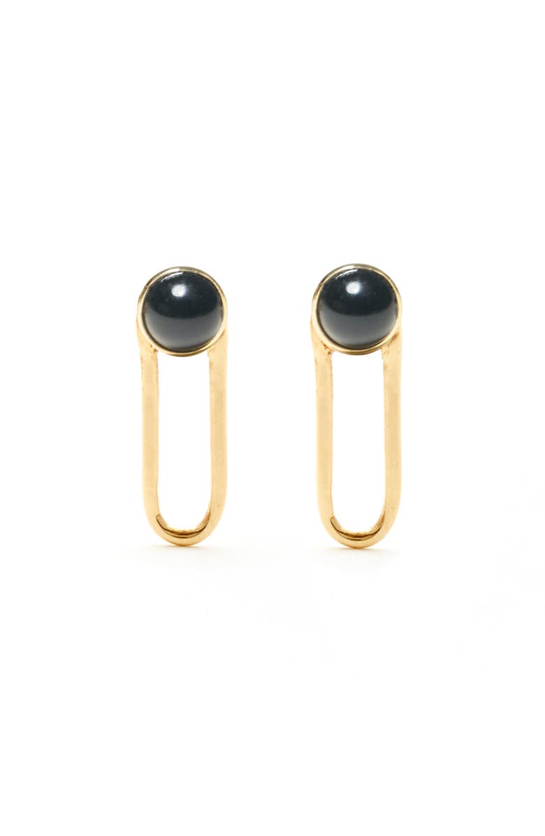 Odette New York Aura Earrings, Alternate, color, Black Onyx- Brass