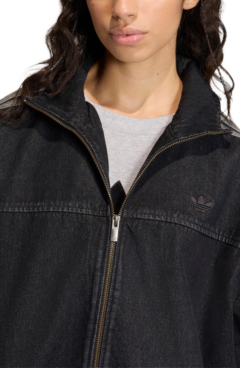 adidas Originals Firebird Denim Track Jacket, Alternate, color, True Black Denim