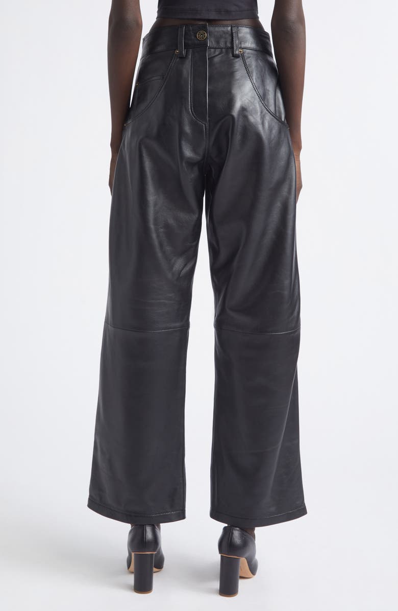 Vaquera Backwards Leather Pants, Alternate, color, Black