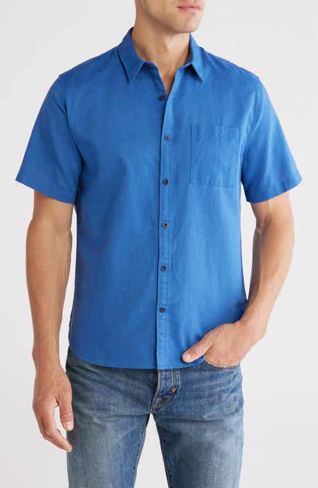 Vince Classic Fit Short Sleeve Linen Blend Button-Up Shirt