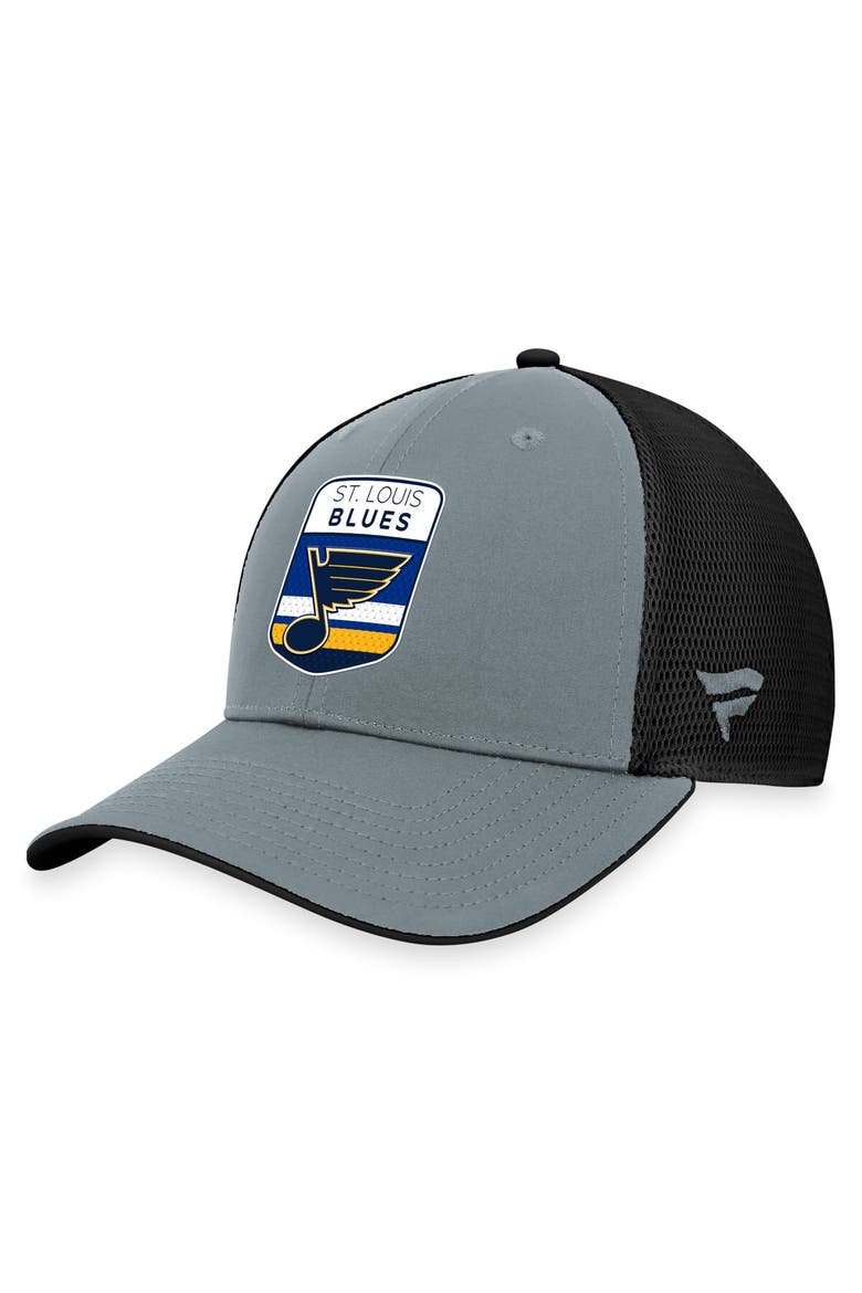 Men's Fanatics Branded  Gray/Black St. Louis Blues Authentic Pro Home Ice Trucker Adjustable Hat, Alternate, color, Gray