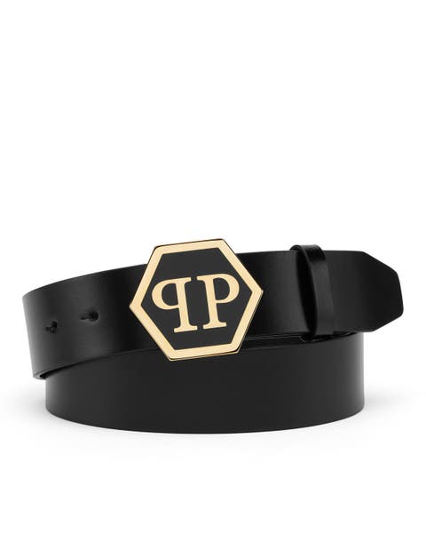 Leather Belt Hexagon Men