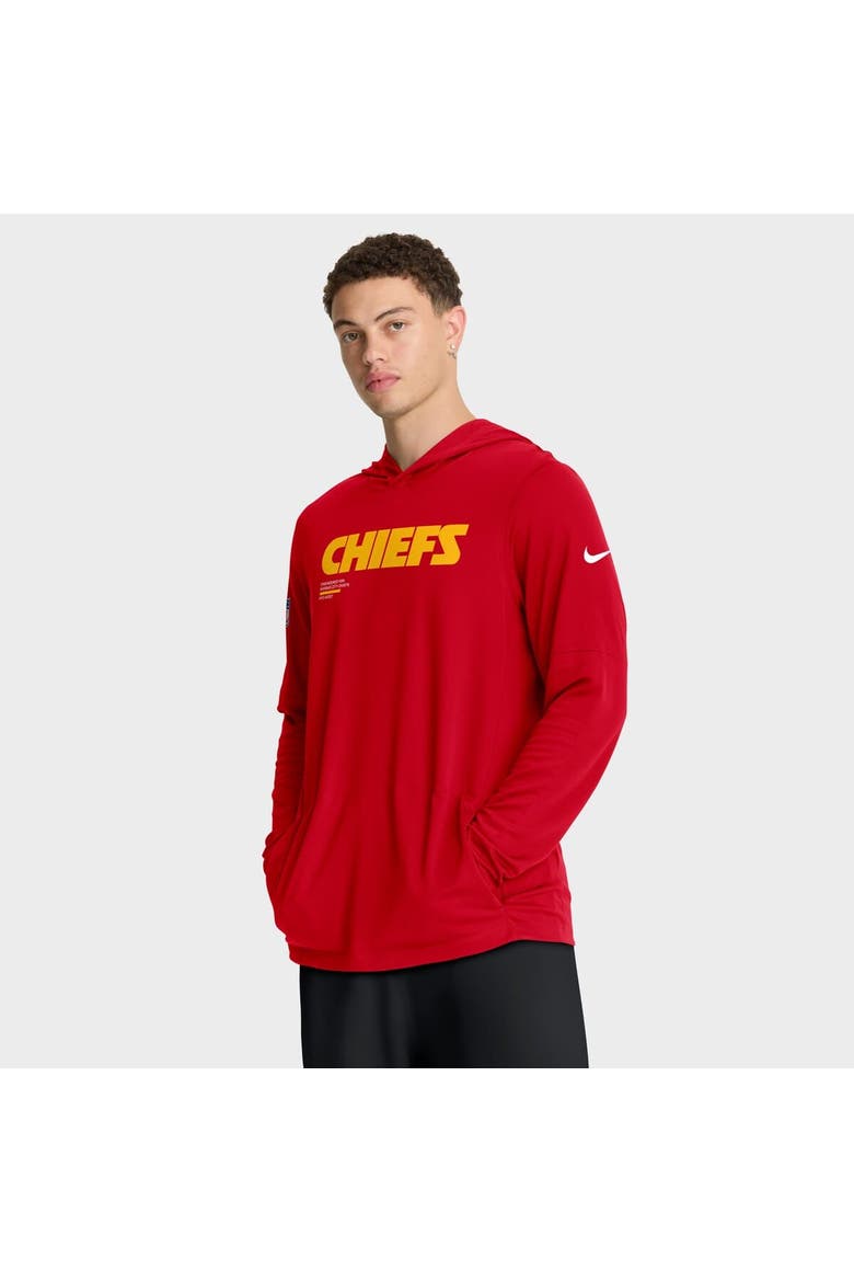 Men's Nike Red Kansas City Chiefs Big & Tall Sideline Performance Long Sleeve Hoodie T-Shirt, Alternate, color, Red
