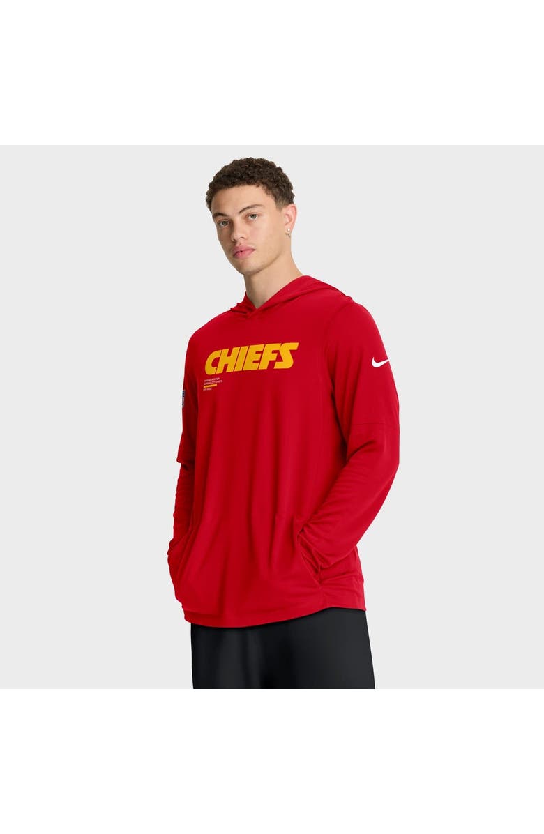 Nike Men's Nike Red Kansas City Chiefs Big & Tall Sideline Performance Long Sleeve Hoodie T-Shirt, Alternate, color, Red