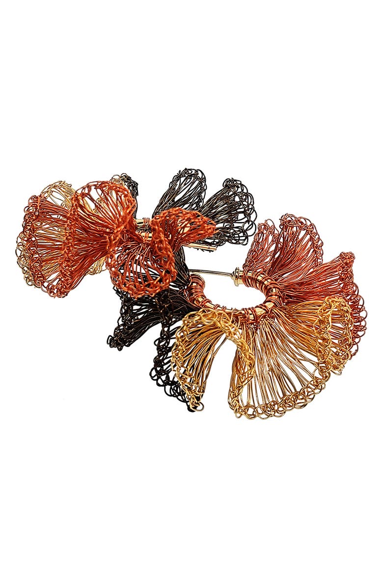 Lavish by Tricia Milaneze Lavish Coral Ruffle Crochet Hoop Earrings, Alternate, color, 