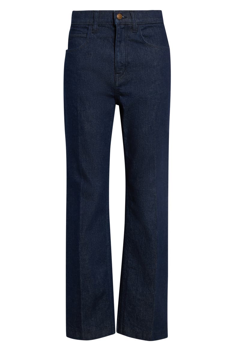 The Blind Crease High Waist Crop Straight Leg Jeans, Main, color, DARK RAW