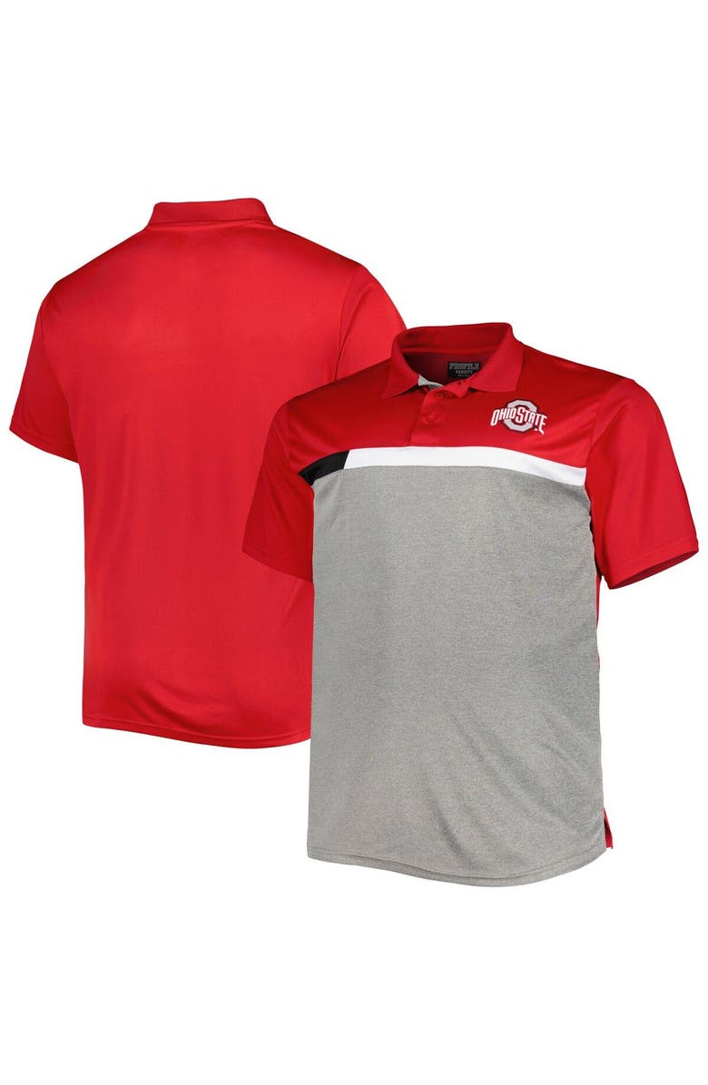 PROFILE Men's Scarlet/Gray Ohio State Buckeyes Big & Tall Polo, Main, color, 