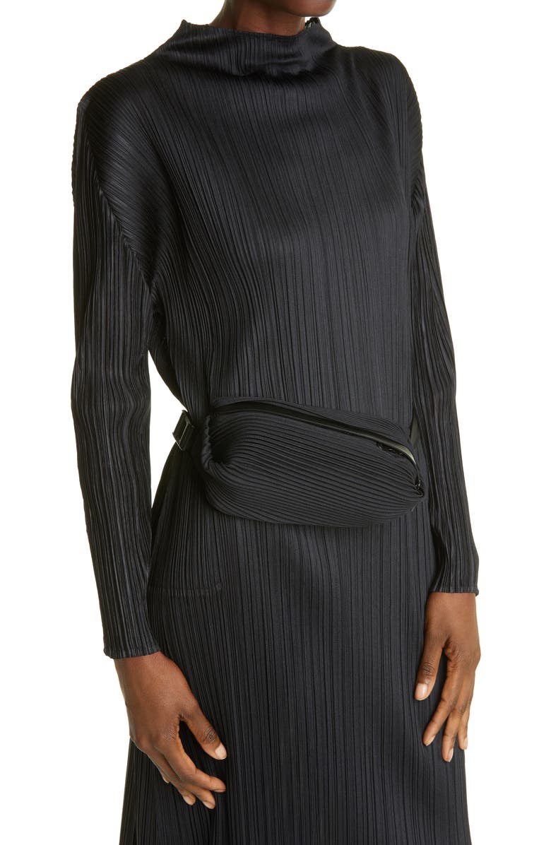 Pleats Please Issey Miyake Bias Pleated Belt Bag, Alternate, color,