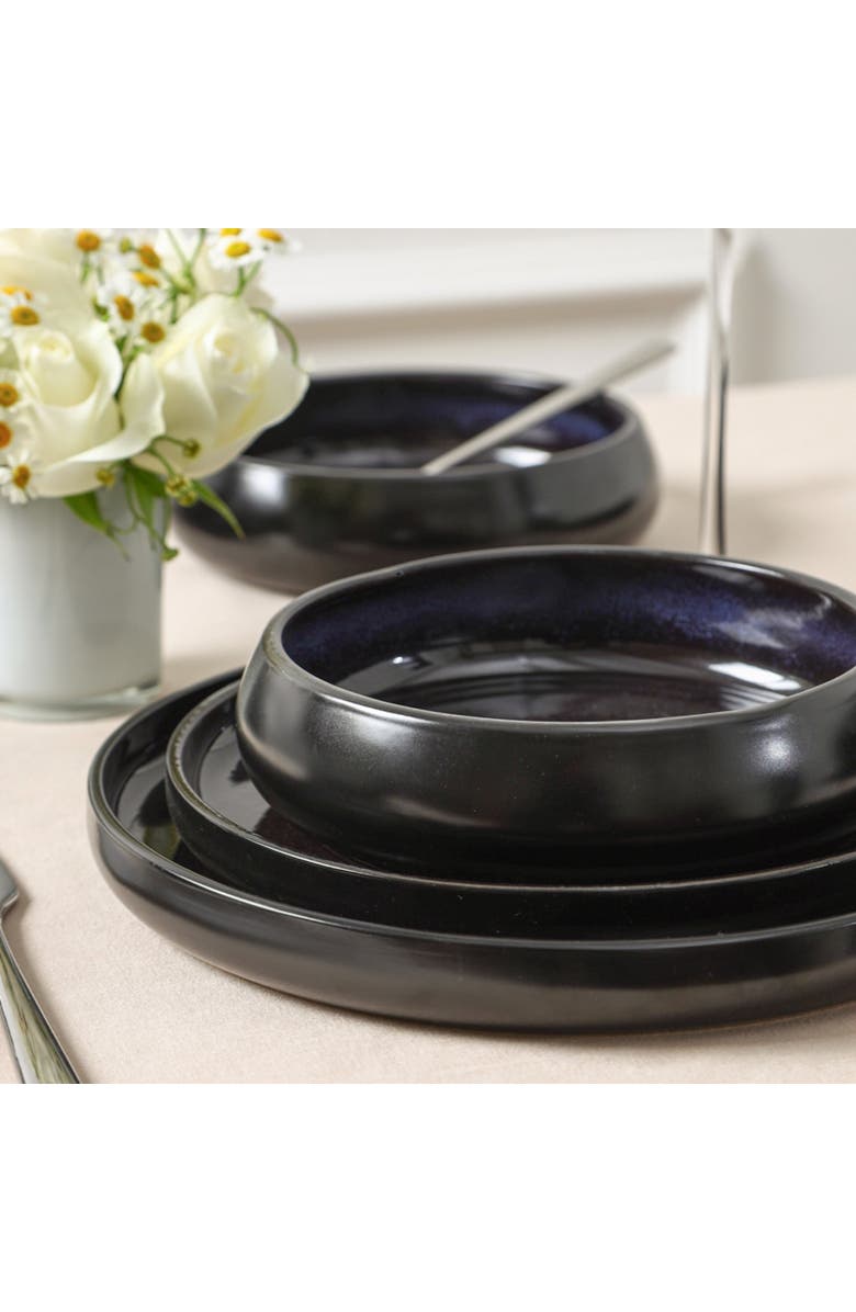 Stone Lain Lagoon Stoneware 24-Piece Dinnerware Set, Alternate, color, Black