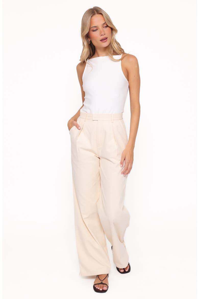 Asher Tie Detail Tapered Leg Pants, Alternate, color, CREAM