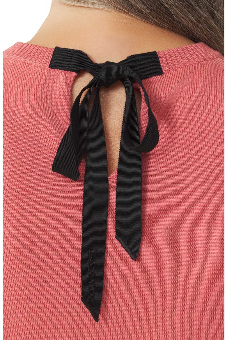 Wool Sweater With Grosgrain Detail, Alternate, color, Pink