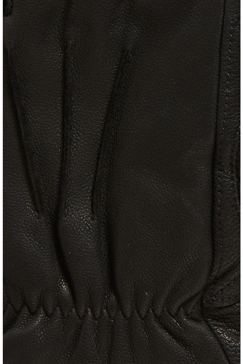 3 Point Leather Gloves, Alternate, color, BLACK