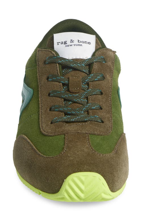 Rag & Bone Ultra Slim Retro Suede Runner Sneakers In Tree Frog Suede