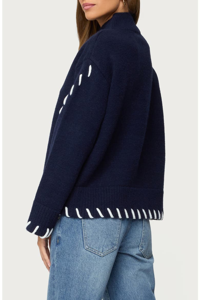 Indah Mock Neck Sweater, Alternate, color, NAVY