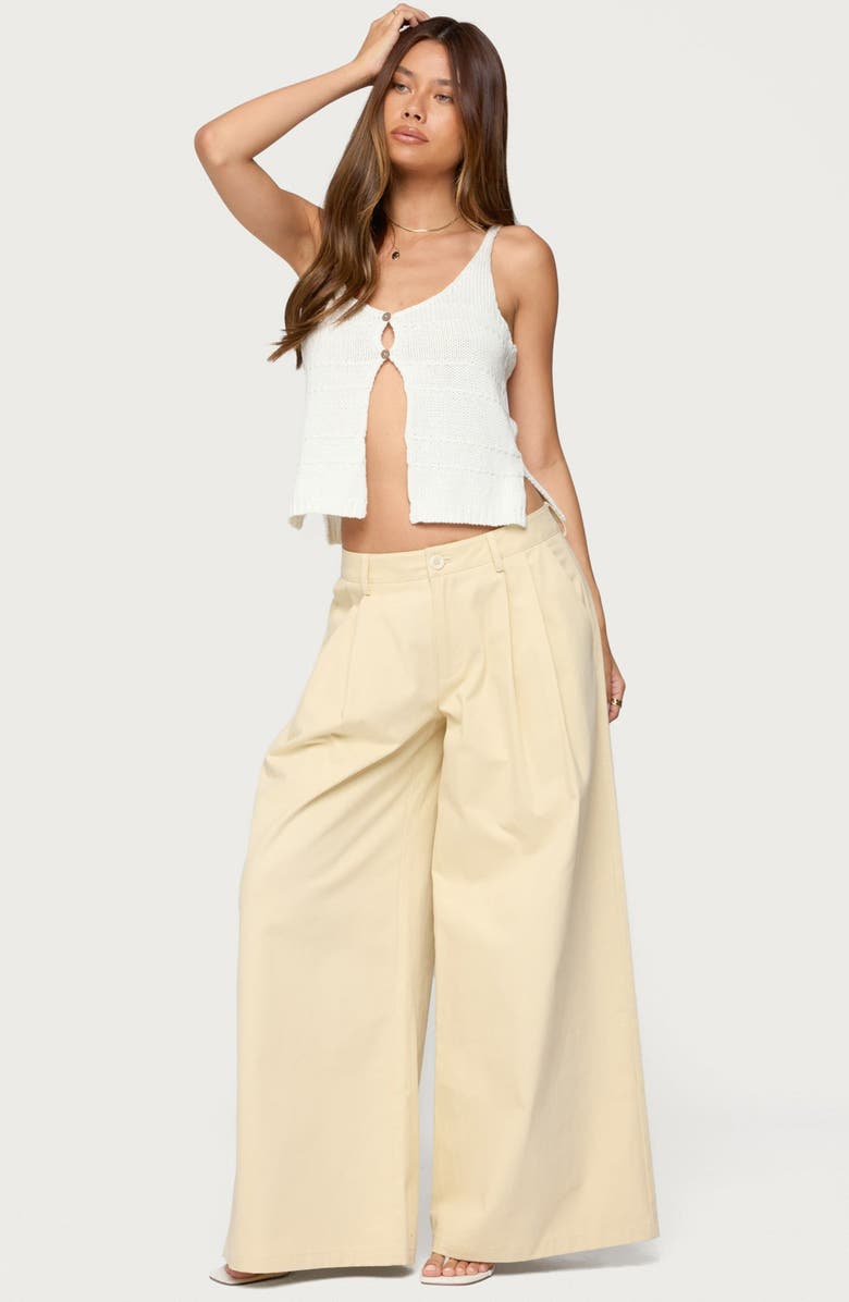 EDIKTED Lennon Ultrawide Leg Pants, Alternate, color, Beige