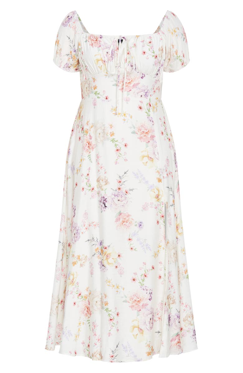 City Chic Abbigail Print Short Sleeve Midi Dress, Alternate, color, 