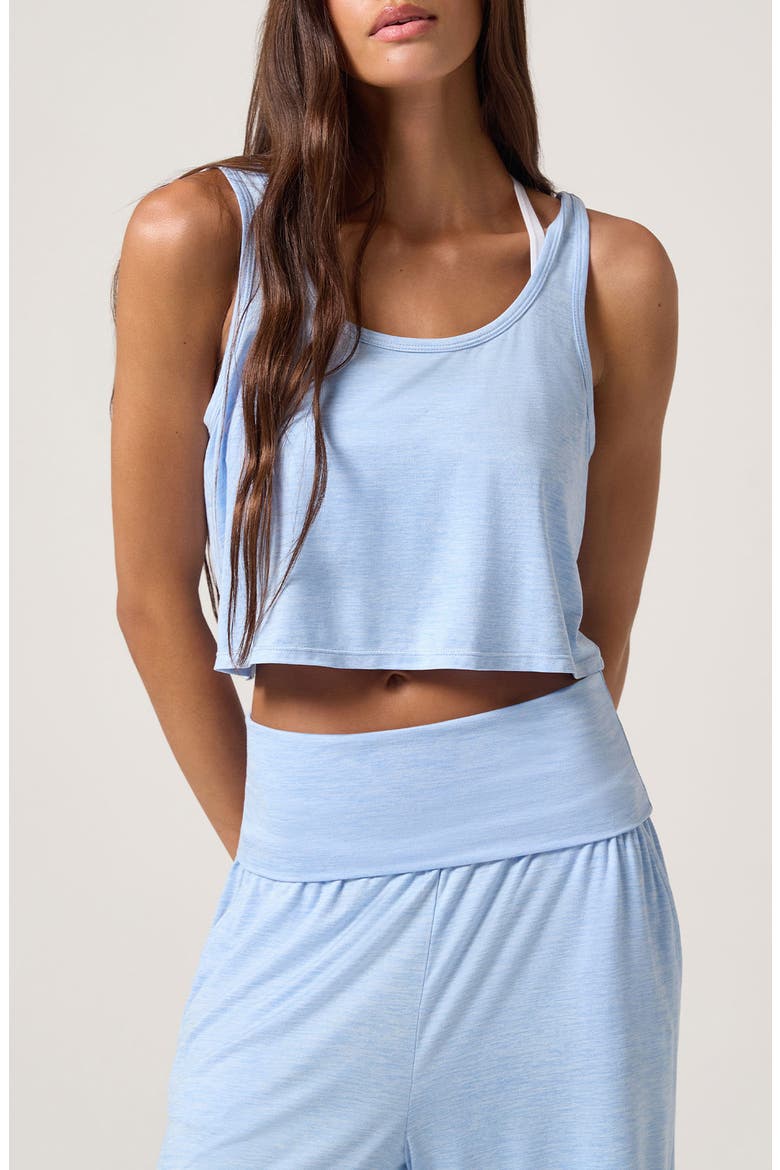 Gemini Crop Cotton Tank, Main, color, HEATHER BLUE MIST