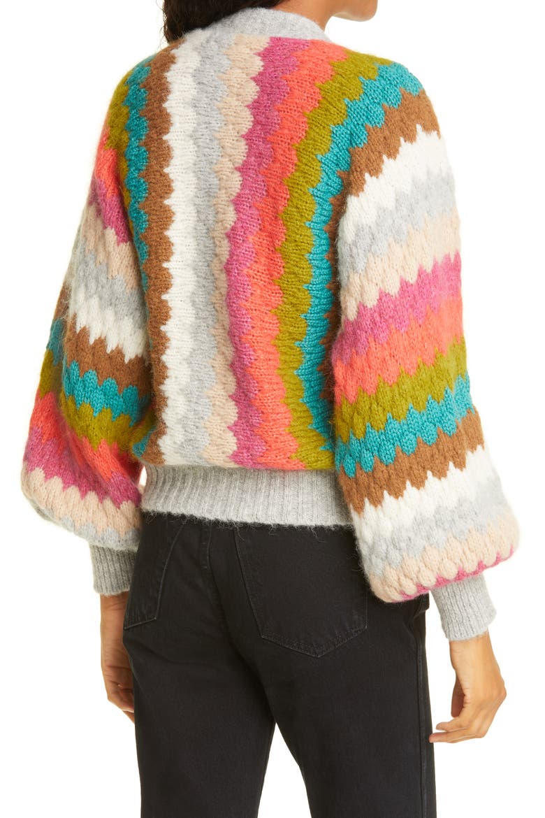 Charlie Chevron Stripe Cardigan, Alternate, color, MULTI COLOR COMBO