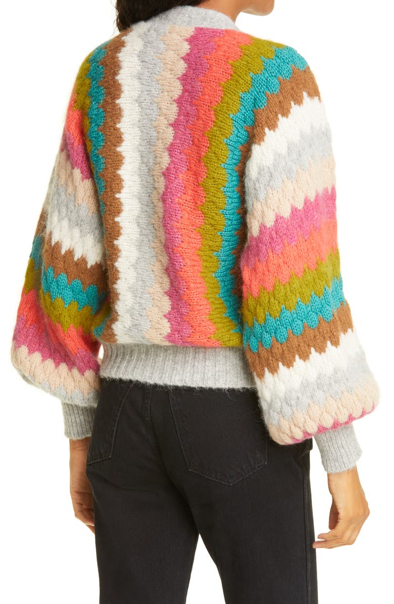 Eleven Six Charlie Chevron Stripe Cardigan, Alternate, color, 