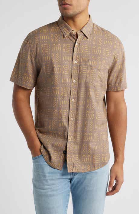 Rails Carson Short Sleeve Stretch Linen Blend Button-Up Shirt