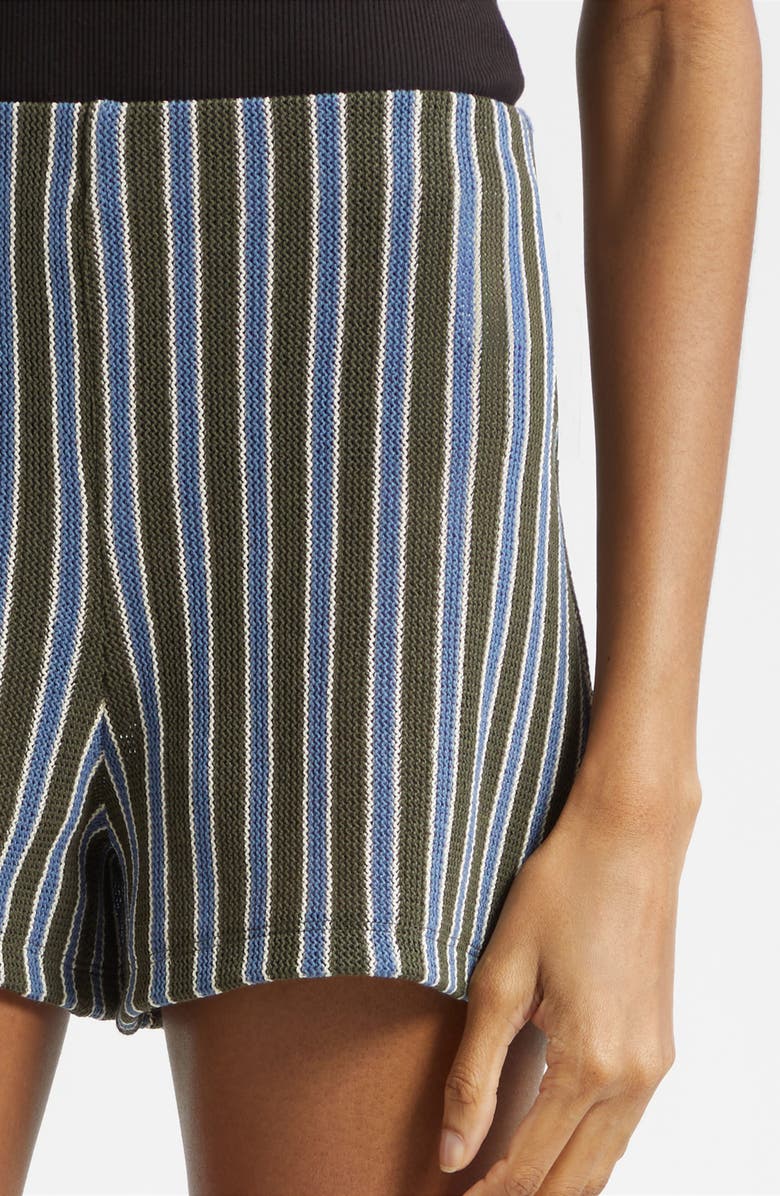 Veronica Beard Vichi Stripe Knit Shorts, Alternate, color, Army Blue Multi