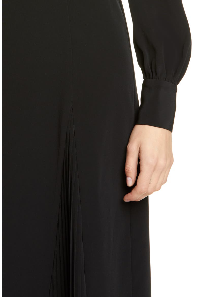 Essentials Pleated Panel Midi Dress, Alternate, color, BLACK