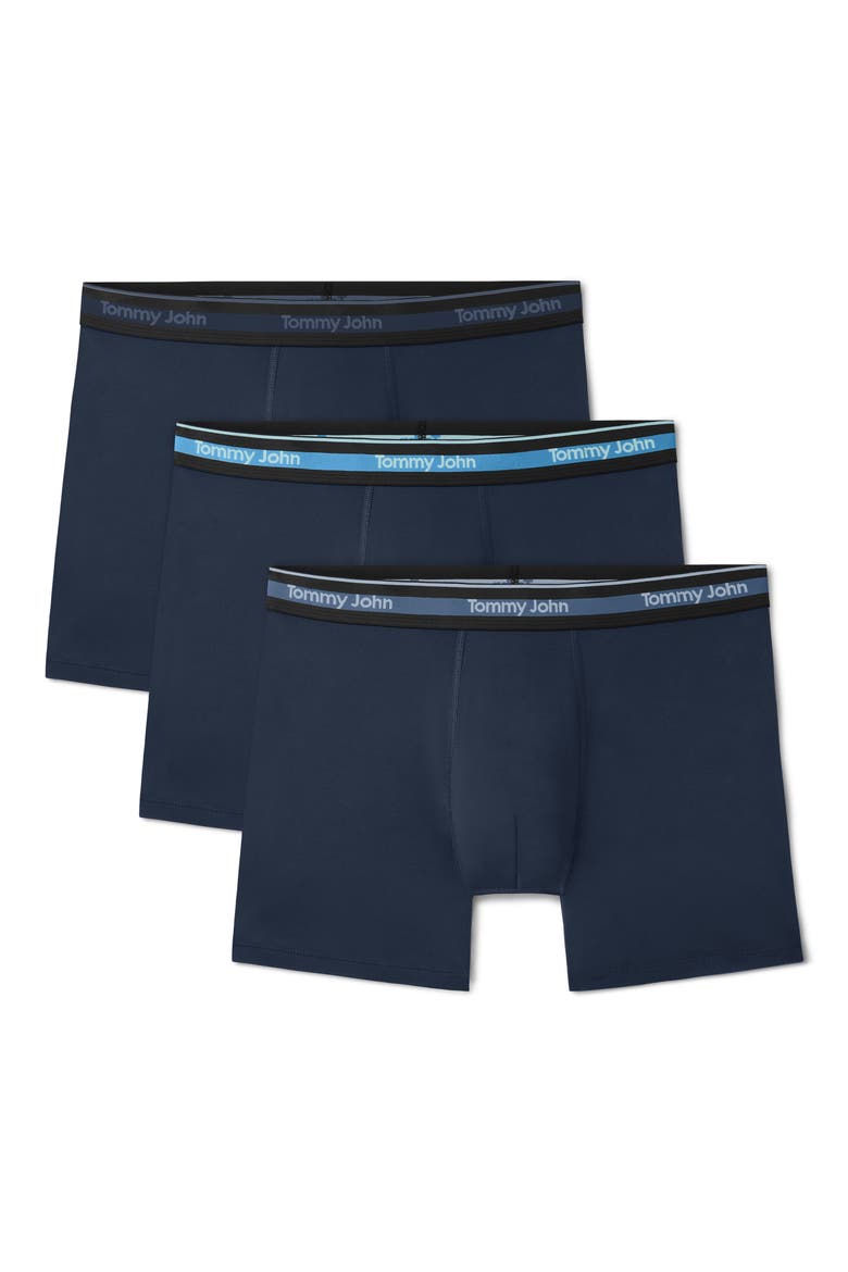 3-Pack Comfort Micro 4-Inch Boxer Briefs, Main, color, DRESS BLUES/ BONNIE