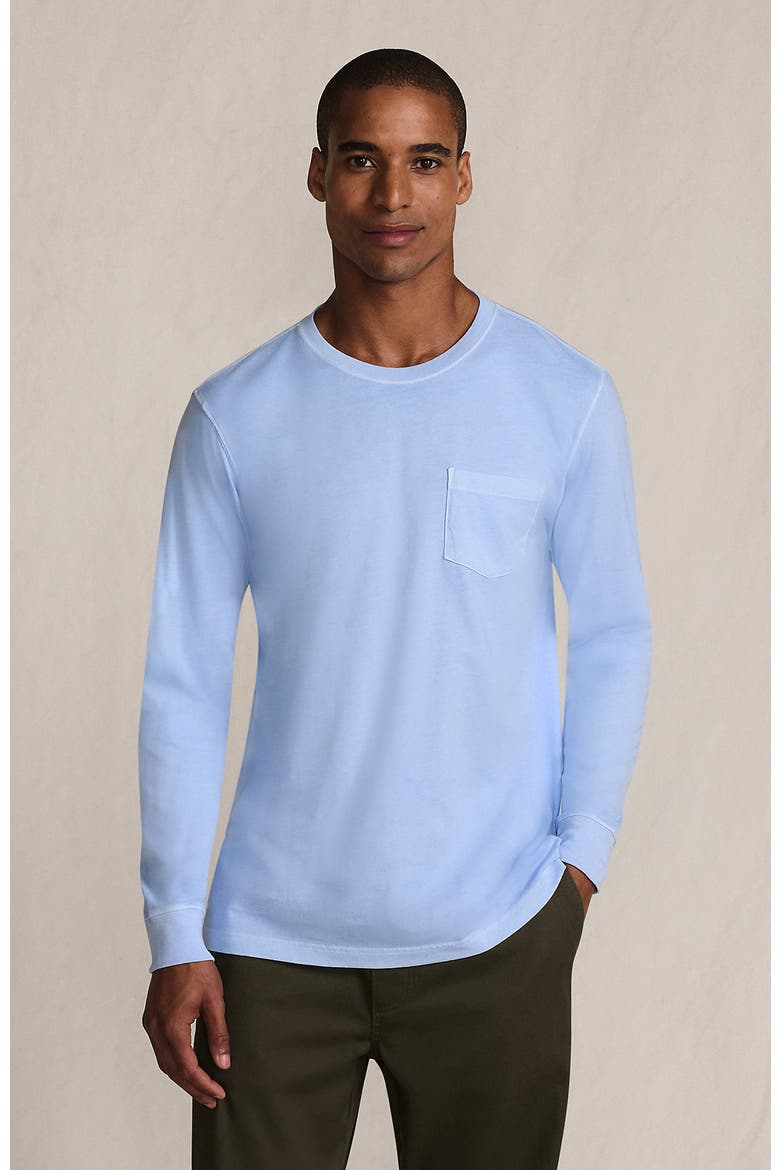 Super-T Long Sleeve T-Shirt with Pocket, Main, color, Powder Blue Garment Dye
