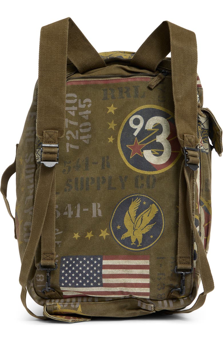Double RL Canvas Graphic Backpack, Alternate, color, Olive Drab/ Multi