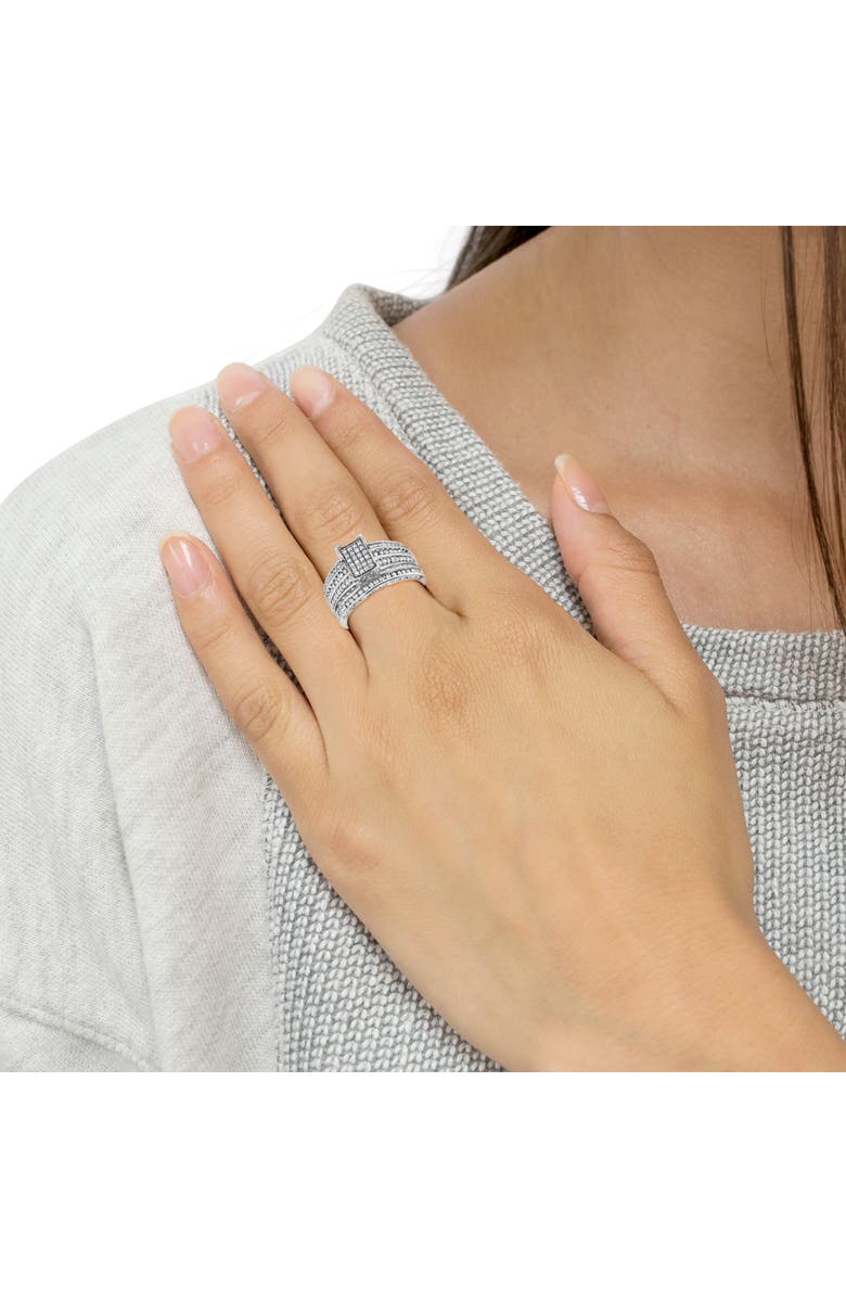 Haus of Brilliance Silver 3/4 Cttw Diamond Composite Engagement Ring, Alternate, color, White