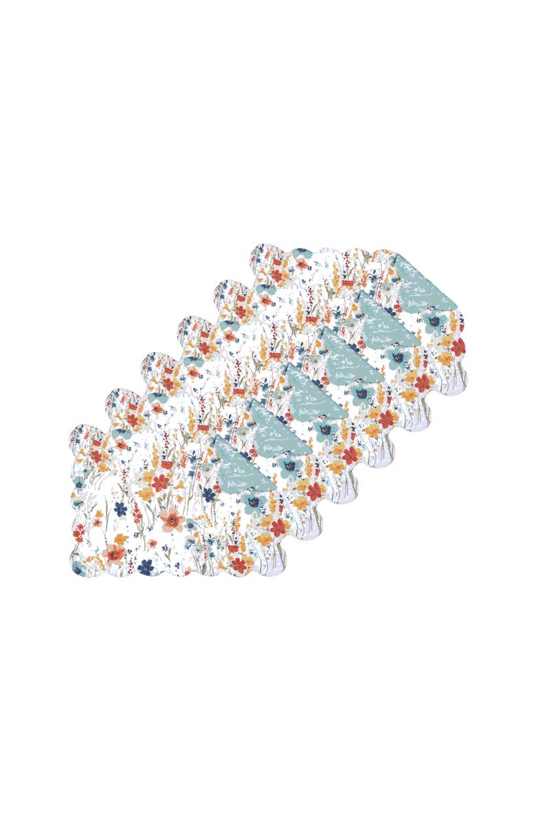 C&F Home Sheila Wildflower Placemats Set of 6 All Seasons Floral Flowers Watercolor, 13" x 19", Main, color, Yellow