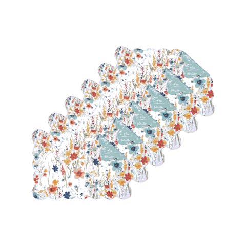 Sheila Wildflower Placemats Set of 6 All Seasons Floral Flowers Watercolor, 13" x 19"