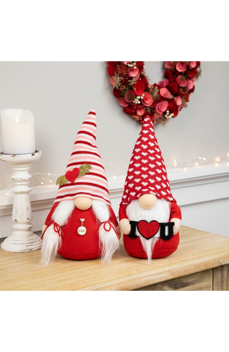 Northlight Plush "I Heart U" Valentine's Day Gnomes -12" - Set of 2, Alternate, color, Red