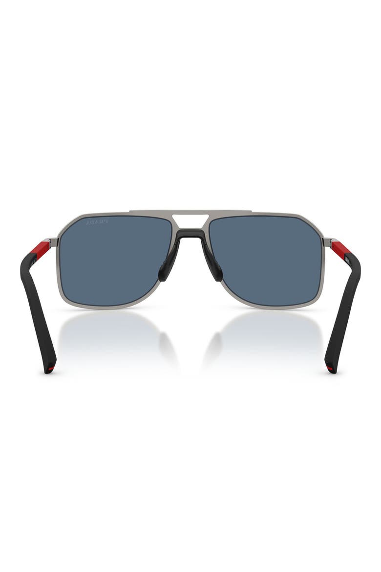56mm Pilot Sunglasses, Alternate, color, GUNMETAL / DARK BLUE
