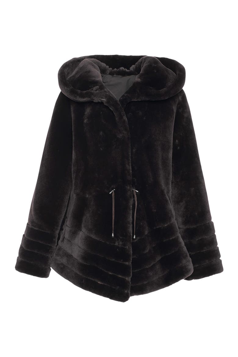 Genuine Shearling Jacket Reversible To Taffeta, Alternate, color, BROWN/BLACK