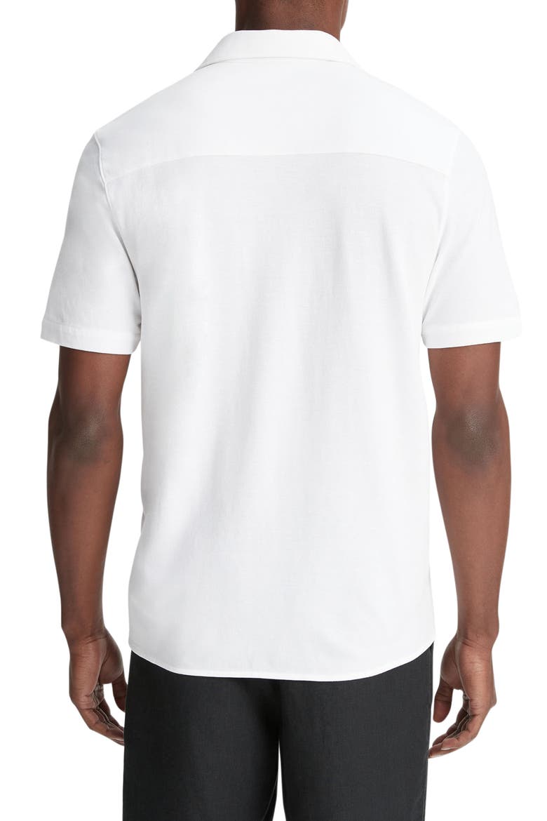 Cabana Short Sleeve Piqué Camp Shirt, Alternate, color, OPTIC WHITE