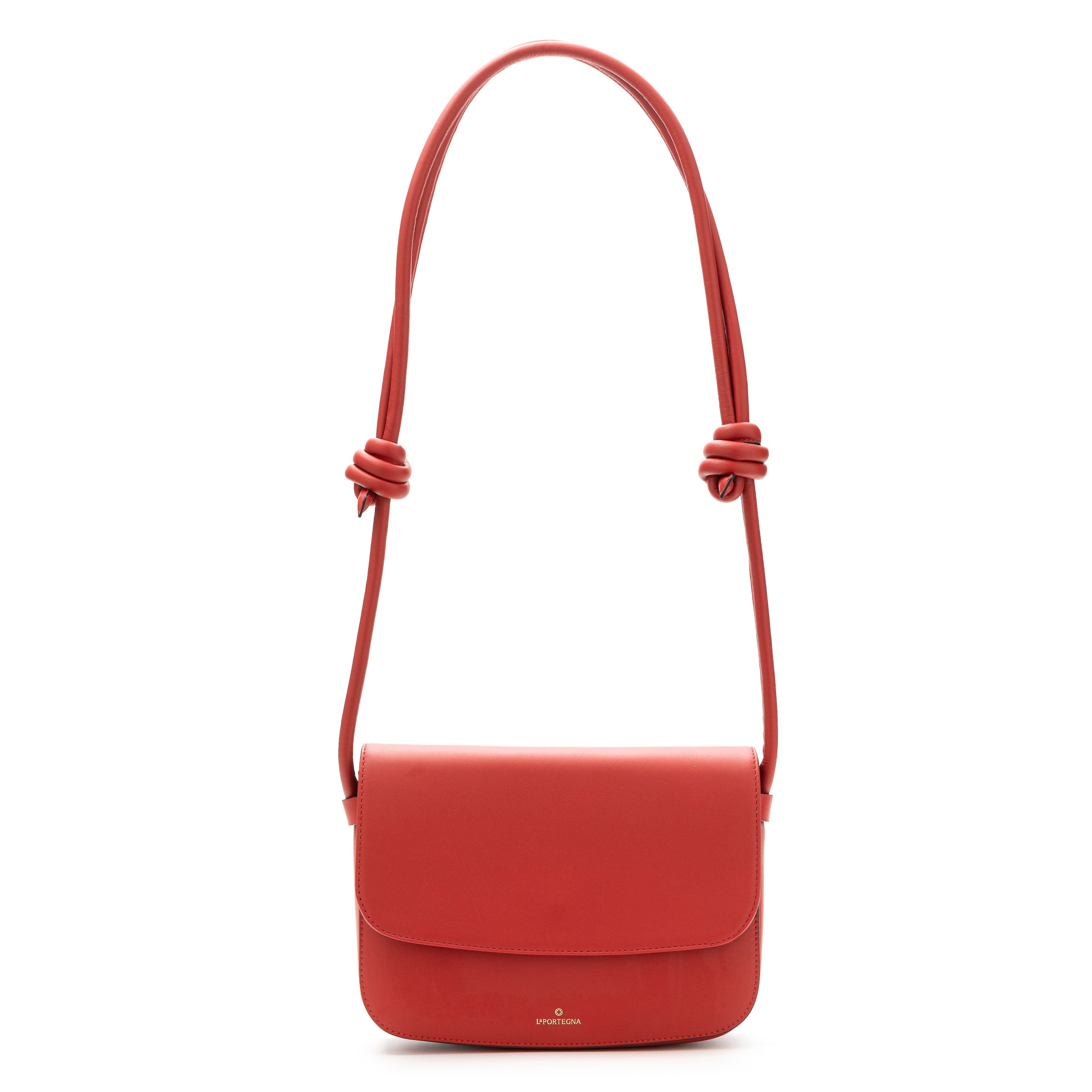 LA PORTEGNA Lucia Shoulder Bag With Sliding Knots, Main, color, Red