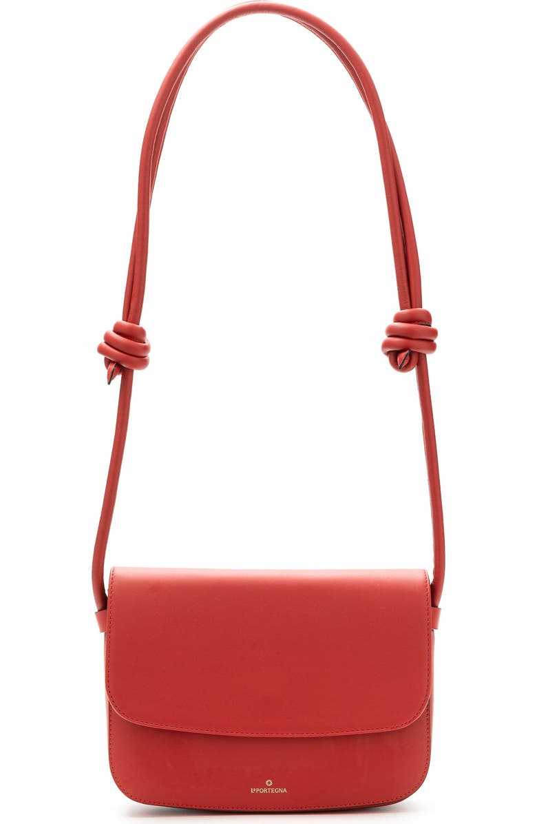 LA PORTEGNA Lucia Shoulder Bag With Sliding Knots, Main, color, Red