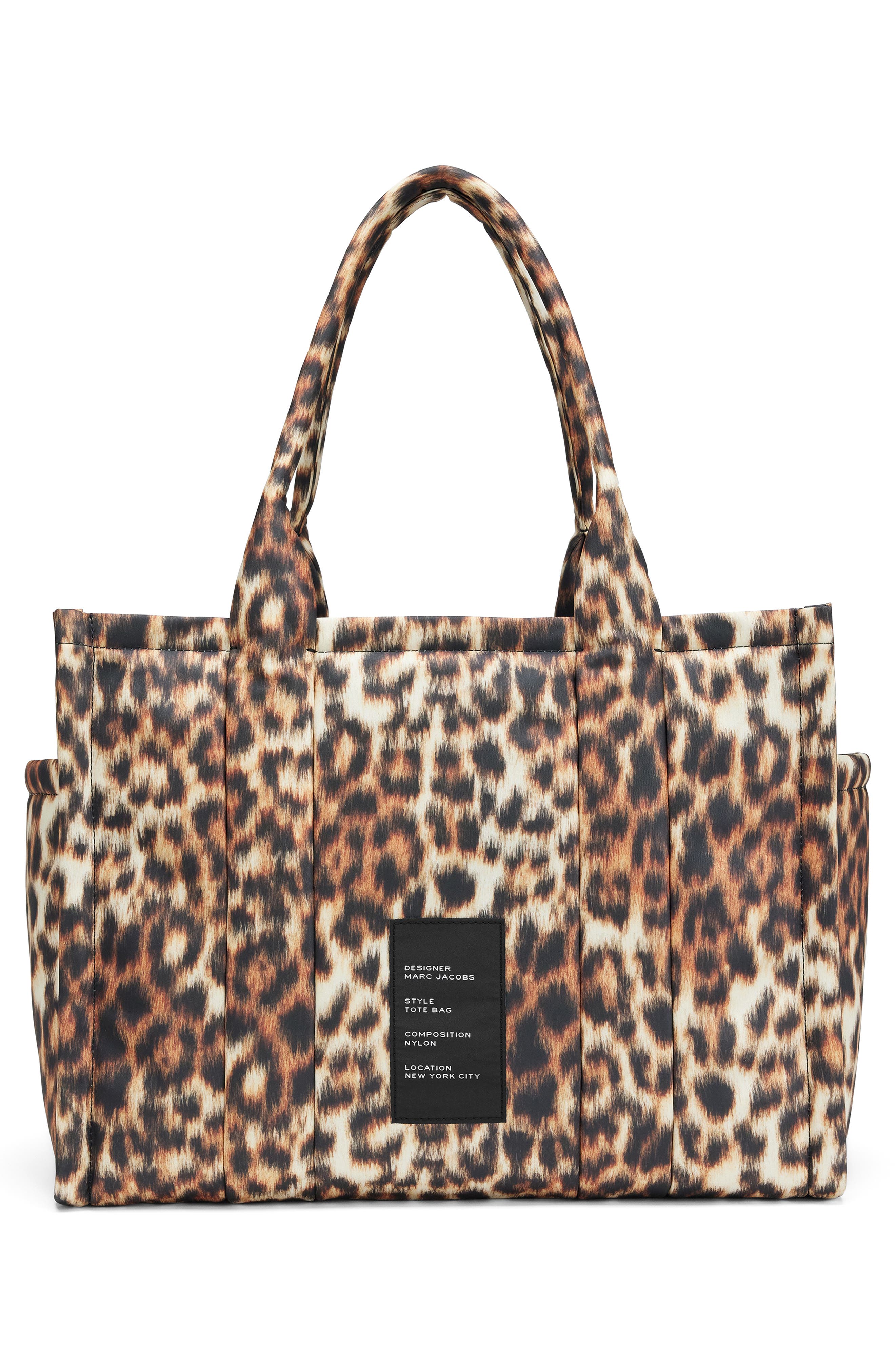 Large The Tote Bag Leopard Puffy Tote, Alternate, color, BROWN MULTI