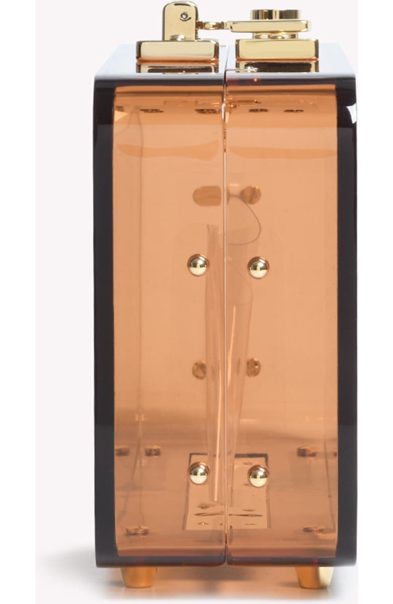 Gianvito Rossi Valì Plexi Clutch, Alternate, color, Metallic Gold Plexi