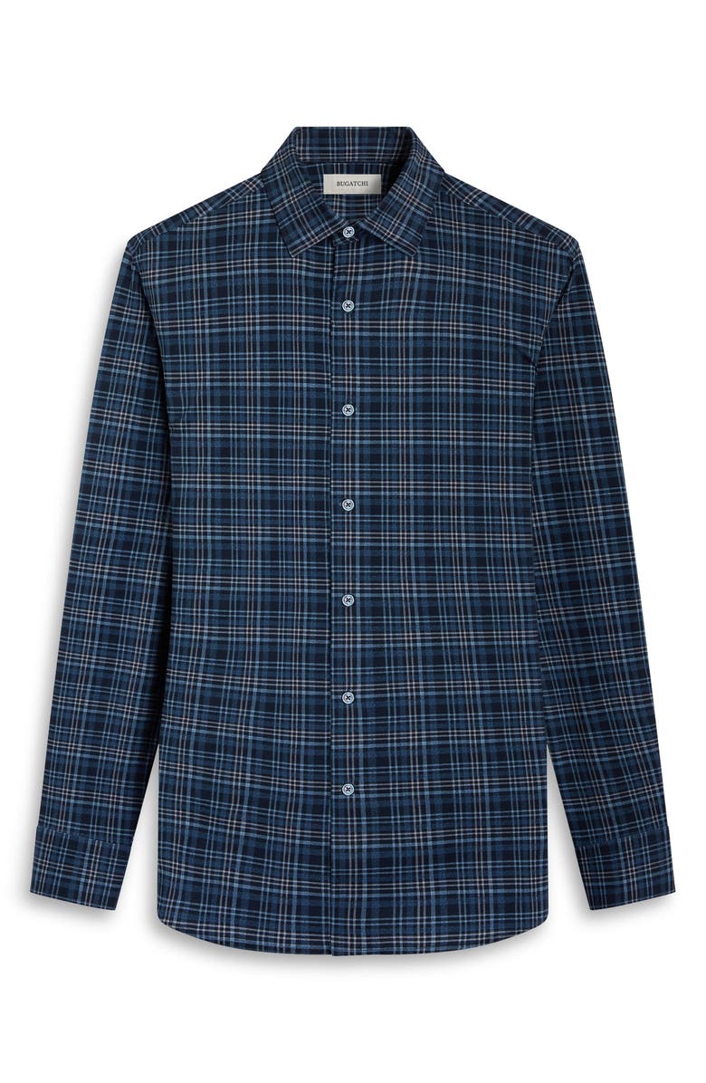 Bugatchi Jules OoohCotton<sup>®</sup> Plaid Button-Down Shirt, Alternate, color, Peacock