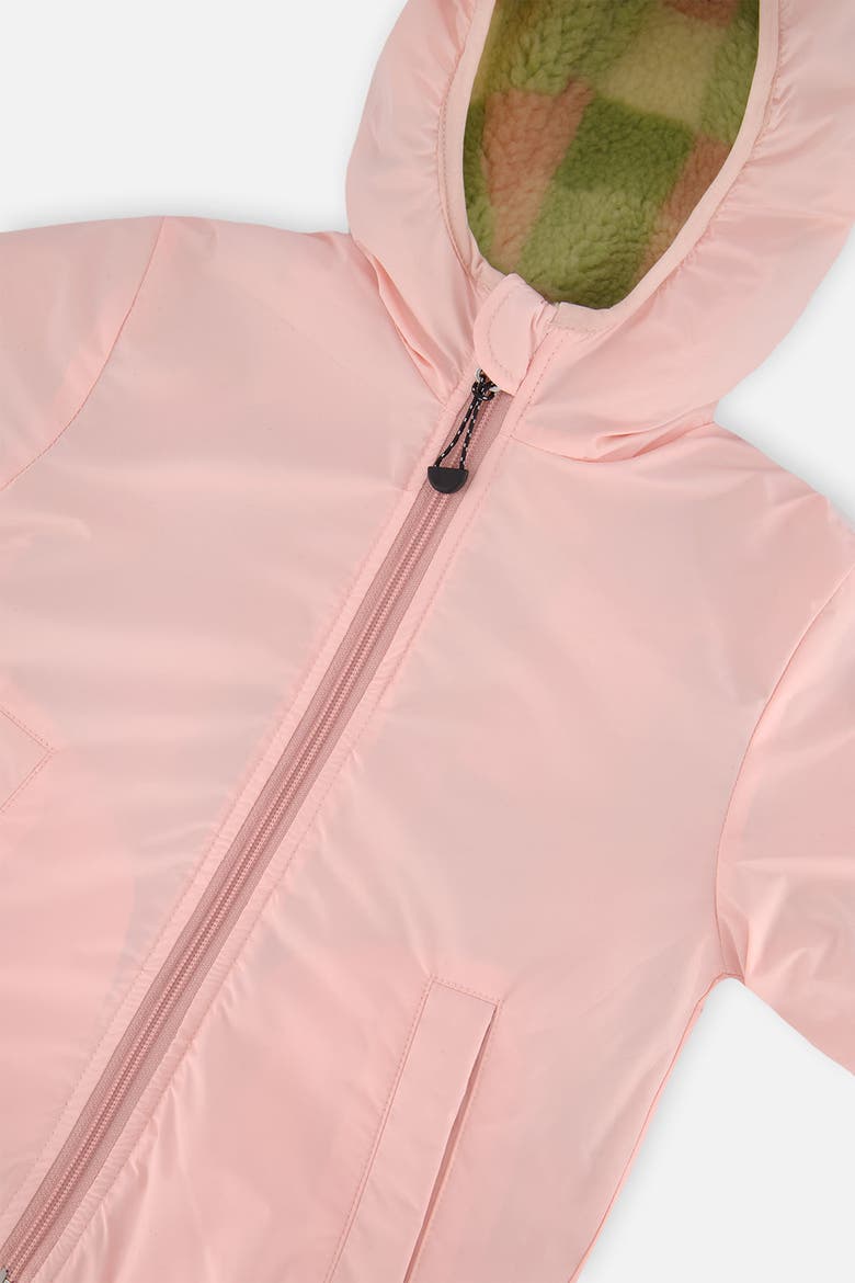Reversible Fleece Mid-Season Hooded Jacket, Alternate, color, Pale Dusty Pink