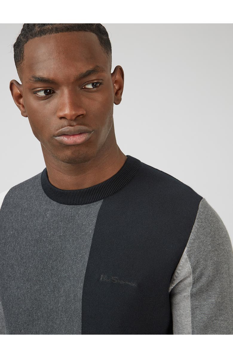 Ben Sherman Vertical Colorblock Crewneck Sweater, Alternate, color,